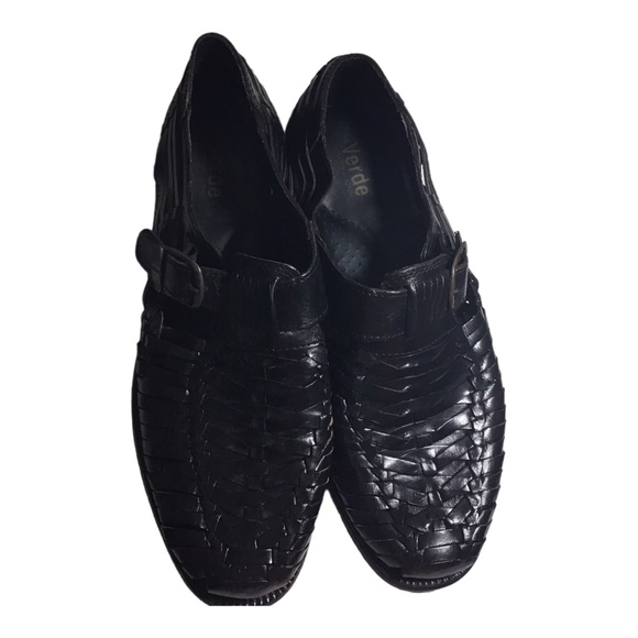 Verde International Men’s Woven Leather Slip On Shoes - Picture 5 of 6